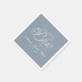 私が行う前に何か青いブライダルシャワー スタンダードカクテルナプキン (角)