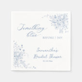 私が行う前に何か青いブライダルシャワー スタンダードカクテルナプキン (正面)