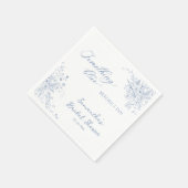 私が行う前に何か青いブライダルシャワー スタンダードカクテルナプキン (角)