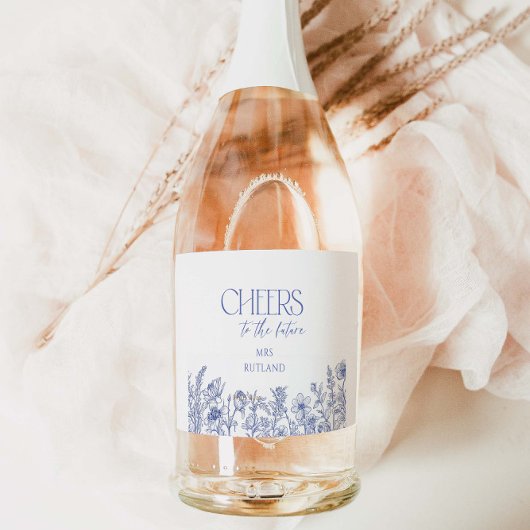 私が行う前に何か青いブライダルシャワー スパークリングワインラベル