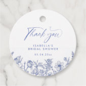 私が行う前に何か青いブライダルシャワー フェイバータグ (正面)