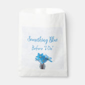 私が行う前に何か青いブライダルシャワー フェイバーバッグ (正面)