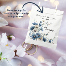 私が行う前に何か青いブライダルシャワー フェイバーバッグ