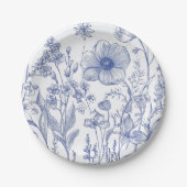 私が行う前に何か青いブライダルシャワー ペーパープレート (正面)