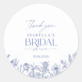 私が行う前に何か青いブライダルシャワー ラウンドシール (正面)