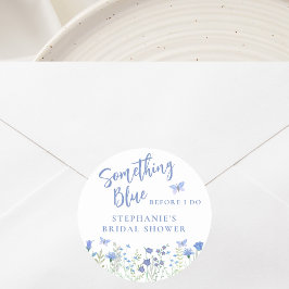 私が行う前に何か青いブライダルシャワー ラウンドシール