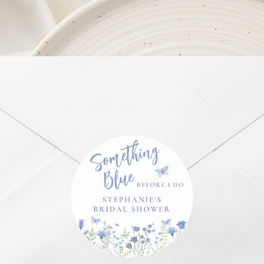 私が行う前に何か青いブライダルシャワー ラウンドシール