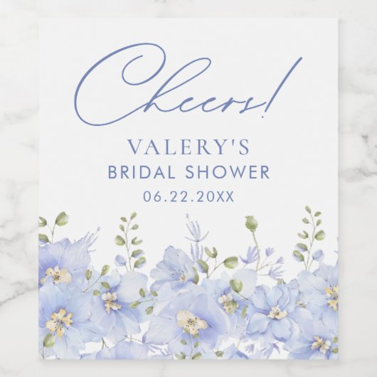 私が行う前に何か青いブライダルシャワー ワインラベル (シングルラベル)