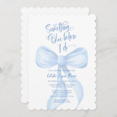 私が行う前に何か青いブライダルシャワー 招待状 (正面/裏面)
