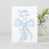 私が行う前に何か青いブライダルシャワー 招待状 (スタンド正面)