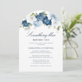 私が行う前に何か青いブライダルシャワー 招待状 (スタンド正面)