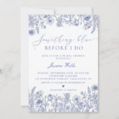 私が行う前に何か青いブライダルシャワー 招待状 (正面)