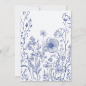 私が行う前に何か青いブライダルシャワー 招待状 (裏面)