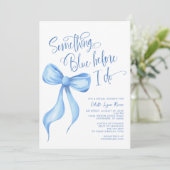 私が行う前に何か青いブライダルシャワー 招待状 (スタンド正面)
