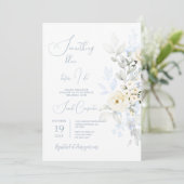 私が行う前に何か青いブライダルシャワー 招待状 (スタンド正面)