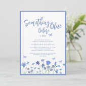 私が行う前に何か青いブライダルシャワー 招待状 (スタンド正面)