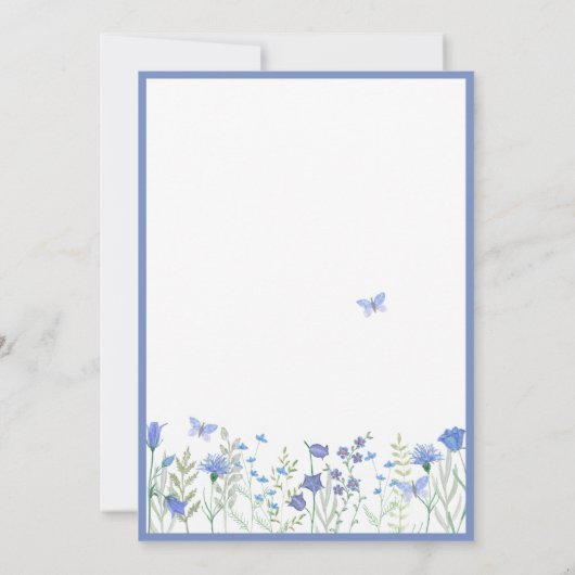 私が行う前に何か青いブライダルシャワー 招待状 (裏面)