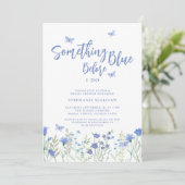 私が行う前に何か青いブライダルシャワー 招待状 (スタンド正面)