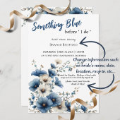 私が行う前に何か青いブライダルシャワー 招待状