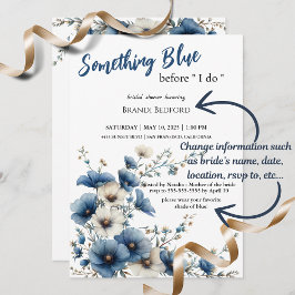 私が行う前に何か青いブライダルシャワー 招待状