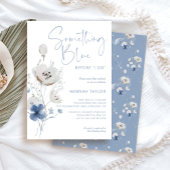私が行う前に何か青いブライダルシャワー 招待状