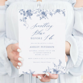 私が行う前に何か青いブライダルシャワー 招待状