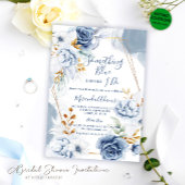 私が行う前に何か青いブライダルシャワー 招待状