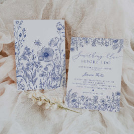 私が行う前に何か青いブライダルシャワー 招待状