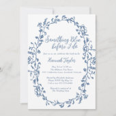 私が行う前に何か青いブライダルシャワー 招待状 (正面)