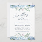 私が行う前に何か青いブライダルシャワー 招待状 (正面)