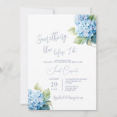私が行う前に何か青いブライダルシャワー 招待状 (正面)
