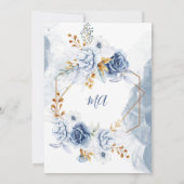 私が行う前に何か青いブライダルシャワー 招待状 (裏面)