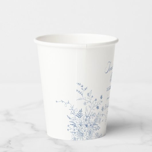 私が行う前に何か青いブライダルシャワー 紙コップ (右)