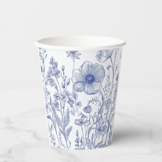 私が行う前に何か青いブライダルシャワー 紙コップ (正面)