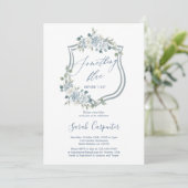 私が行う前に何か青いブライダルシャワーInvitati 招待状 (スタンド正面)