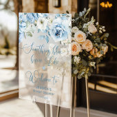 私が行う前に何か青いブライダル歓迎の曇り アクリルサイン