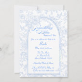 私が行う前に何か青い招待状 案内状 (正面)