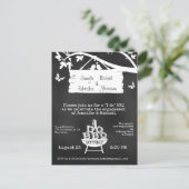 私が行う | バーベキュー | 婚約黒板 インビテーションポストカード (スタンド正面)