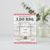 私が行う | BBQ |婚約招待状QRコード インビテーションポストカード (スタンド正面)