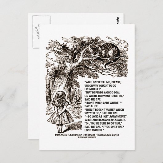 私が行くべきワンダーランド引用文 ポストカード (正面/裏面)