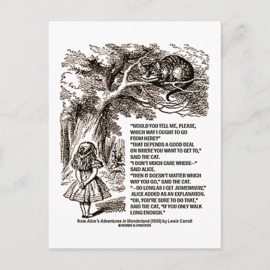 私が行くべきワンダーランド引用文 ポストカード (正面)