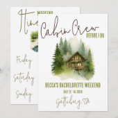 私が行く前にキャビン・クルー！週末のバチェロレッテ 招待状 (正面/裏面)