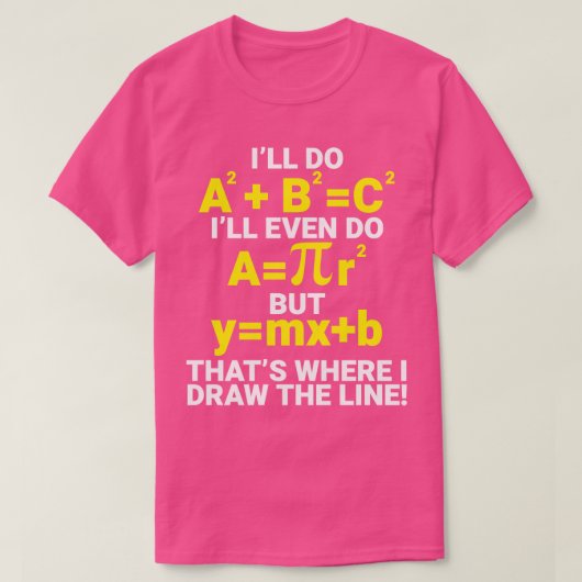 私が行の数学のティーチを描画する場所ABCを行う Tシャツ (デザイン正面)