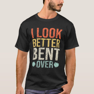 私が見た方が曲がった上のフィットネストレーニングピーチブーツ Tシャツ