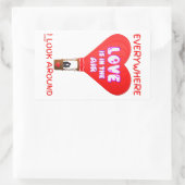 私が見る限り愛は空中にあるのまわりに 長方形シール (バッグ)