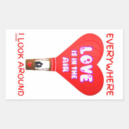 私が見る限り愛は空中にあるのまわりに 長方形シール