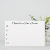 私が覚える必要がある1.)、2.事項のリスト)、… 便箋 (スタンド正面)