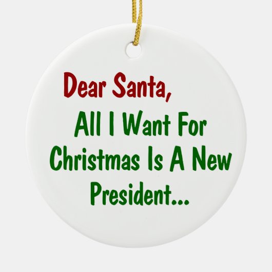 私が親愛クリスマスに欲しいサンタは新しい社長だ セラミックオーナメント (正面)