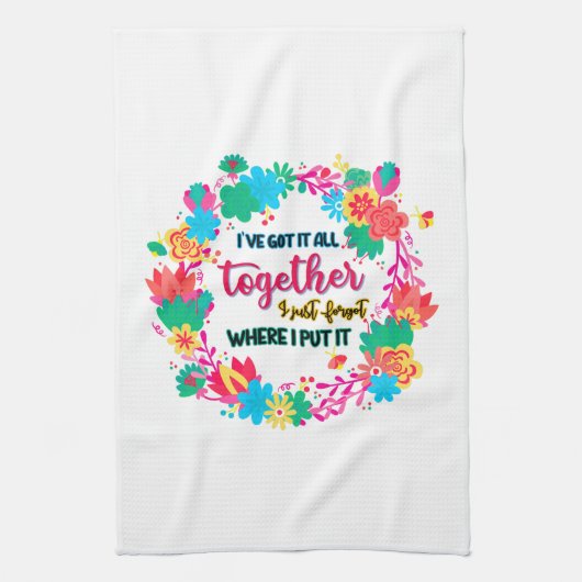 私が言得った所に全て忘れまとめた キッチンタオル (縦)