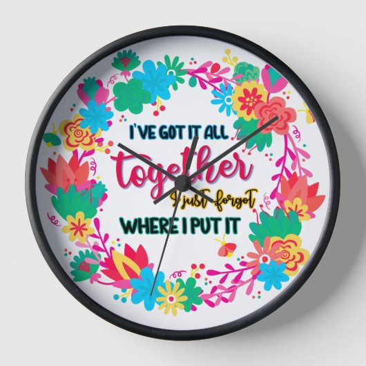 私が言得った所に全て忘れまとめた 壁時計 (正面)